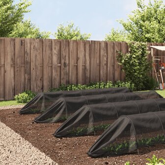 Kweektunnels 4 st staal en polyetheen zwart