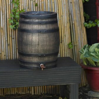 Regenton met hout-look 50 L 38x49,5 cm bruin