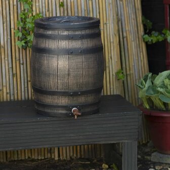 Regenton met hout-look 50 L 38x49,5 cm bruin