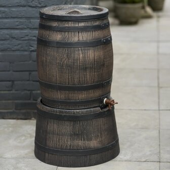 Standaard voor regenton met hout-look 45x28,5 cm bruin