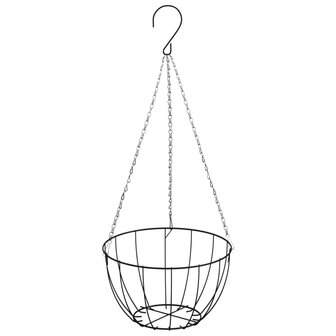 Plantenbakken hangend 4 st met kokosbak staal &Oslash; 30x52 cm zwart