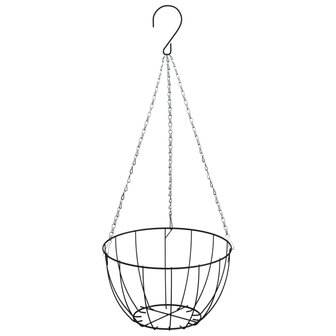 Plantenbakken hangend 4 st met kokosbak staal &Oslash; 40x63 cm zwart