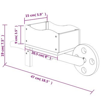 Plantenbakken kruiwagen 2 st 47x15x19 cm massief vurenhout