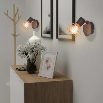 Wandlampen 2 st met LED 8 W