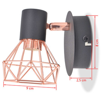 Wandlampen 2 st met LED 8 W