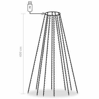 Kerstboomverlichting met 400 LED&#039;s koudwit net 400 cm