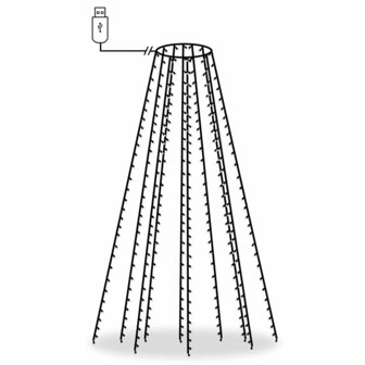 Kerstboomverlichting met 300 LED&#039;s net 300 cm