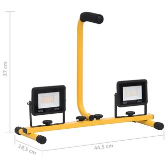 Spotlight met handvat LED 2x20 W koudwit