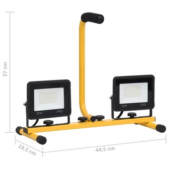 Spotlight met handvat LED 2x30 W koudwit