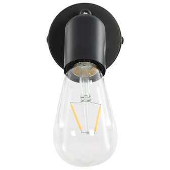 Spotlights 2 st met filament peren 2 W E27 zwart