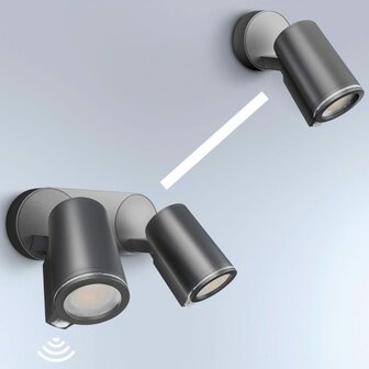 Tuinspotlight met sensor Spot Duo Sensor zwart
