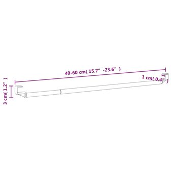 Gordijnrails 2 st 40-60 cm aluminium wit en zilverkleurig