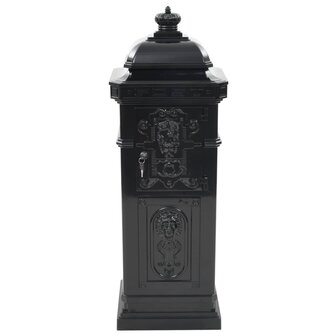 Pilaar brievenbus vintage stijl roestbestendig aluminium zwart