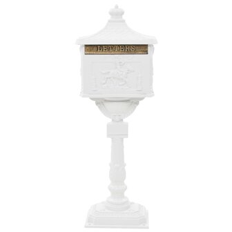 Staande brievenbus vintage stijl roestbestendig aluminium wit
