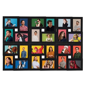 Fotolijst voor 24x(10x15 cm) foto MDF zwart