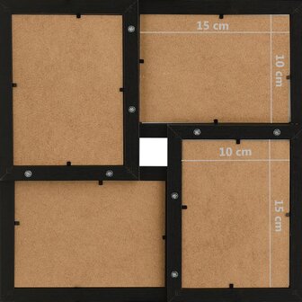 Fotolijst voor 24x(10x15 cm) foto MDF zwart