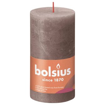 Stompkaarsen Shine 4 st rustiek 130x68 mm rustiek taupe