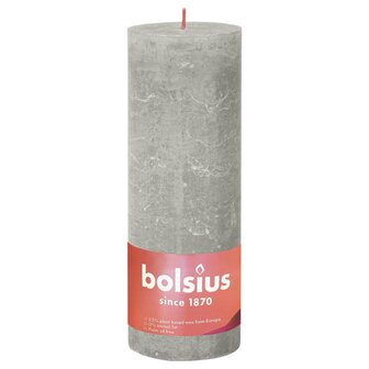 Stompkaarsen Shine 4 st rustiek 190x68 mm zandgrijs