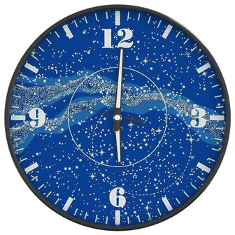 Wandklok met lichtgevende wijzerplaat en wijzers &Oslash;30 cm blauw