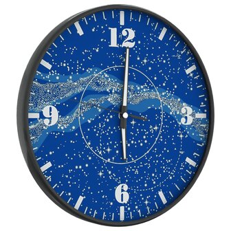 Wandklok met lichtgevende wijzerplaat en wijzers &Oslash;30 cm blauw
