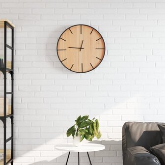Wandklok &Oslash;39 cm ijzer en bewerkt hout bruin