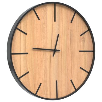 Wandklok &Oslash;39 cm ijzer en bewerkt hout bruin