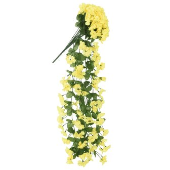 Kerstslingers met bloemen 3 st 85 cm geel