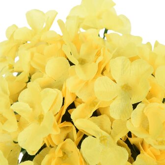 Kerstslingers met bloemen 3 st 85 cm geel