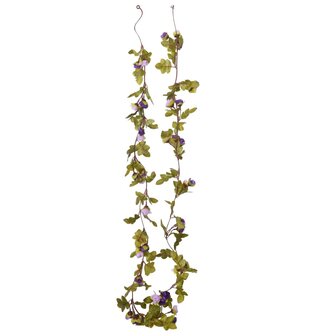 Kerstslingers met bloemen 6 st 215 cm lichtpaars