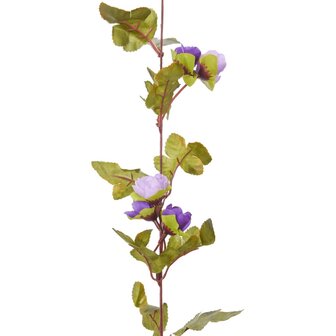 Kerstslingers met bloemen 6 st 215 cm lichtpaars