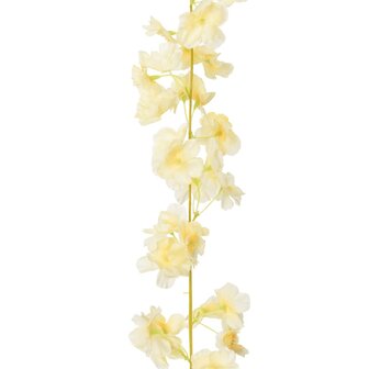 Kerstslingers met bloemen 6 st 180 cm champagnekleurig