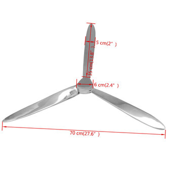 Propeller voor aan de muur 70 cm aluminium zilver