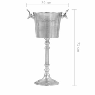 Champagnekoeler 39x29x71 cm massief aluminium zilverkleurig