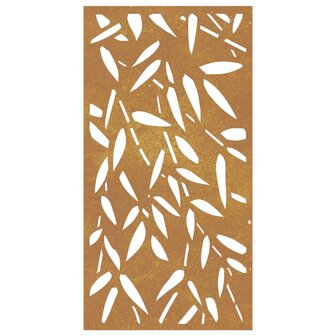 Wanddecoratie tuin bamboebladontwerp 105x55 cm cortenstaal
