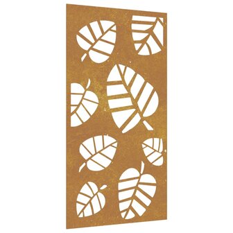 Wanddecoratie tuin bladontwerp 105x55 cm cortenstaal