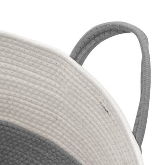 Opbergmand &Oslash; 51x33 cm katoen grijs en wit