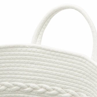 Opbergmand &Oslash; 43x38 cm katoen grijs en wit