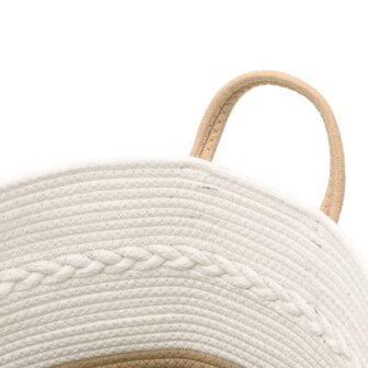 Opbergmand &Oslash; 43x38 cm katoen beige en wit