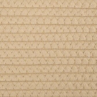 Opbergmand &Oslash; 43x38 cm katoen beige en wit