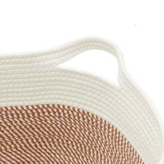 Opbergmand &Oslash; 40x25 cm katoen bruin en wit