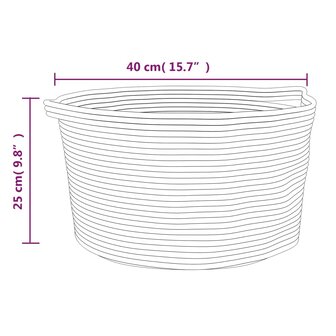 Opbergmand &Oslash; 40x25 cm katoen bruin en wit