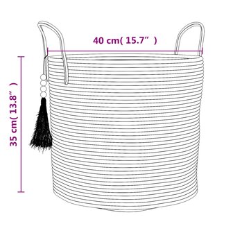Opbergmand &Oslash; 40x35 cm katoen bruin en wit