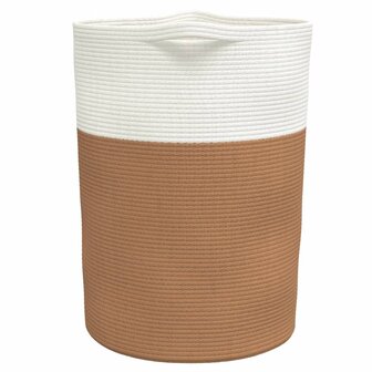 Opbergmand &Oslash; 49x65 cm katoen bruin en wit