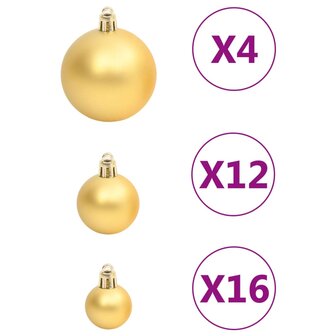111-delige Kerstballenset polystyreen goudkleurig