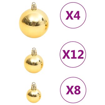 111-delige Kerstballenset polystyreen goudkleurig
