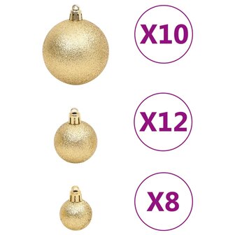 111-delige Kerstballenset polystyreen goudkleurig