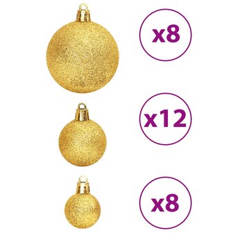 Kerstballen 100 st 3/4/6 cm goudkleurig en wijnrood