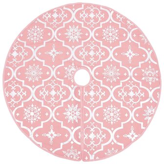 Kerstboomrok luxe met sok 122 cm stof roze