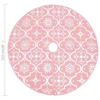 Kerstboomrok luxe met sok 122 cm stof roze