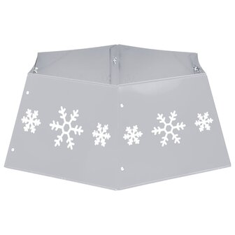 Kerstboomrok &Oslash;68x25 cm zilverkleurig en wit